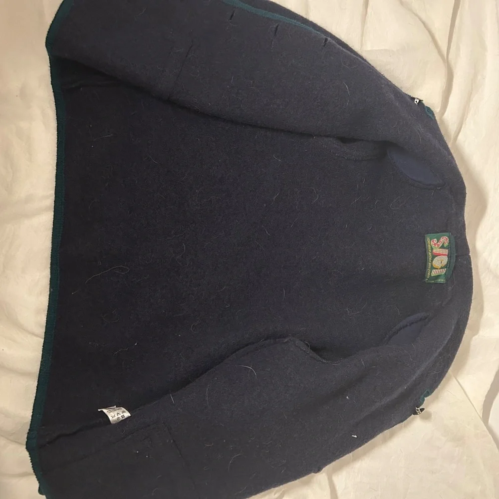 Vintage‎ Sigi Scheiber Pure Wool Cardigan Sweater Unisex blue Sz 56 Coin buttons